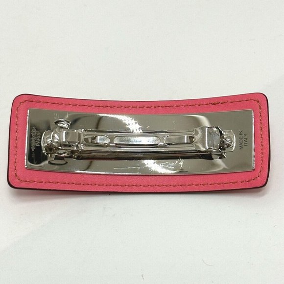 AUTHENTICITY GUARANTEE HERMES Braid Glen hair accessory Leather pink/GreenUnused - Picture 4 of 7
